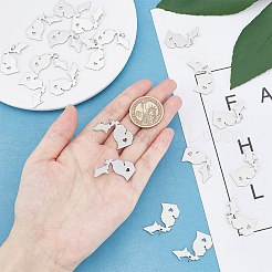 変色しにくい201ステンレススチールペンダント  ミシガン州の地図  ステンレス鋼色  26x27x1mm  穴：3mm&nbsp;X-STAS-T038-84