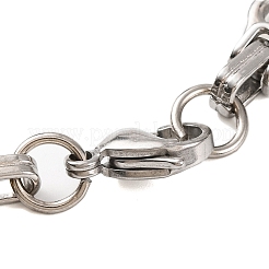201 bracciali ovali in acciaio inossidabile e 8 catena bizantina&nbsp;BJEW-B078-129GP