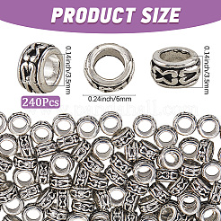 240 шт. бусины из сплава в тибетском стиле TIBE-PA0001-03