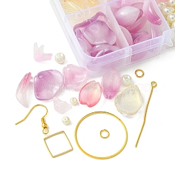 Стеклянные серьги в виде листьев и цветов своими руками&nbsp;DIY-FS0007-06