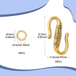 Tibetischen Stil Legierung S-Haken Schnallen&nbsp;FIND-FS0005-25AG
