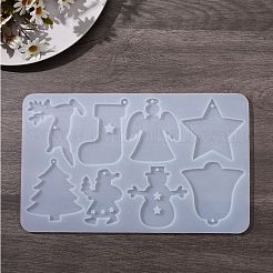 Moules en silicone porte-clés bricolage thème noël&nbsp;DIY-I057-02