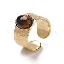 Anillos de puño abiertos de banda ancha de acero inoxidable 304 con recubrimiento iónico (IP)&nbsp;RJEW-F167-06G-09