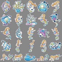 50шт. водонепроницаемые наклейки для домашних животных-русалок PW-WGA3D8A-01