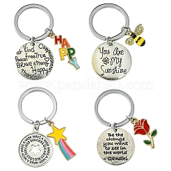 Schlüsselanhänger aus Emaille und Strass mit Bienenmotiv&nbsp;KEYC-YW00071-01