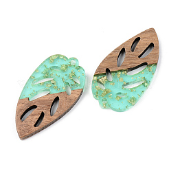 Подвески из прозрачной смолы и ореха&nbsp;X-RESI-S389-048A-B02