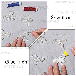 Нашивки-бантики из страз&nbsp;PATC-WH20018-003