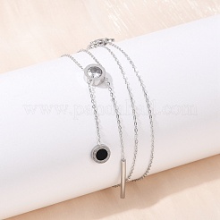 304 нержавеющая сталь кристалл стразы плоский круглый кулон y ожерелья NJEW-V001-03P