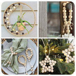 200 шт. 2 стиля необработанных деревянных бусин&nbsp;WOOD-TA0002-81