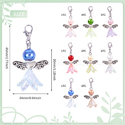 Подвески с ангелочками из акрила и стеклянных бусин&nbsp;HJEW-TAC0045