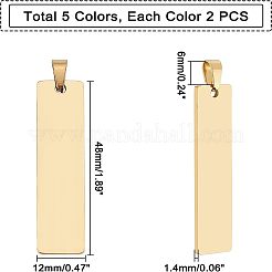 10 шт. 5-цветные подвески из нержавеющей стали 304 с вакуумным покрытием PVD&nbsp;STAS-UN0018-33