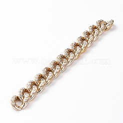 手作りccbプラスチックカーブチェーン  クリスタルラインストーン付き  溶接されていない  ゴールドカラー  18.5x14x4mm  39.37インチ（1m）/連&nbsp;AJEW-JB00865-01