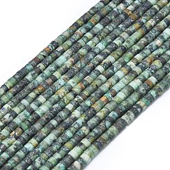 Бусы натуральная африканская бирюза (яшма) G-P575-B20-4x2mm