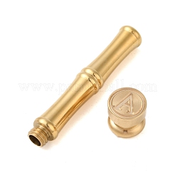 Tête de cachet de cire en laiton doré avec poignée en forme de bâton de bambou&nbsp;STAM-K001-05G-A