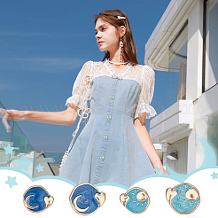 20 шт. 4 стиля пуговицы из цинкового сплава с 1 отверстиями на ножке&nbsp;BUTT-OC0001-63