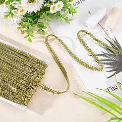 Блестящая металлизированная полиэстеровая плетеная кружевная отделка&nbsp;OCOR-WH0060-46C