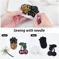 3 шт. 3 аппликации из бисера и страз в виде дерева&nbsp;PATC-GF0001-26