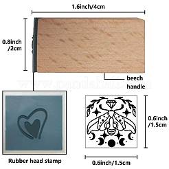 Timbri quadrati in legno&nbsp;DIY-WH0546-037