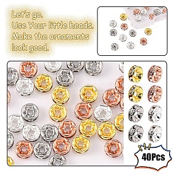 40шт 4 цвета латуни с хрустальными бусинами со стразами&nbsp;KK-YW0001-39