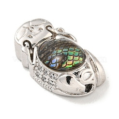 Латунь микропаве фианиты с бусинами из смолы KK-G493-05P