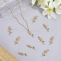 10шт латунные подвески с микропаве и кубическим цирконием&nbsp;KK-BBC0019-43