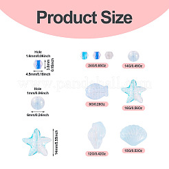 89 г прозрачных стеклянных шариков-спрей с краской 6 видов&nbsp;GLAA-TA0003-52A