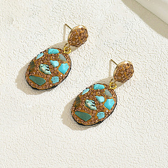 Винтажные серьги-гвоздики из натуральной бирюзы&nbsp;RA9343