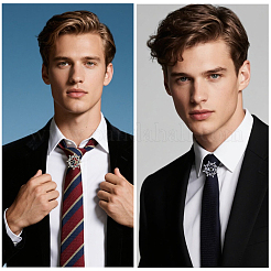 2 шт. 2-цветные зажимы для галстука со стразами из сплава&nbsp;FIND-CY0001-37B