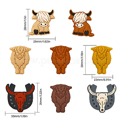 16шт 8 стиля пищевых экологически чистых силиконовых бусин SIL-CA0001-75
