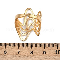 Регулируемые открытые манжеты из нержавеющей стали 304 для женщин&nbsp;RJEW-K303-03G