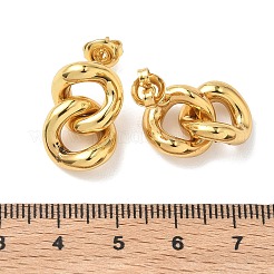 Orecchini a perno da donna in acciaio inossidabile 304 con catena a maglia barbazzale.&nbsp;EJEW-K333-29G