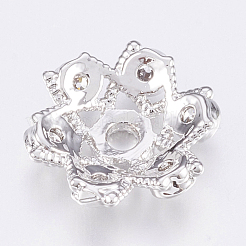 Латунные микро проложить кубического циркония Шапочки ZIRC-K075-52P