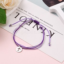 Плетеные браслеты из вощеного полиэстера&nbsp;BJEW-JB05663-01