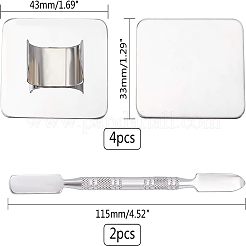 メイクアップ化粧品カラーパレットツールキット  ステンレス鋼のパレットリングとパレットスパチュラスティックロッドが含まれています  ステンレス鋼色  6個/セット&nbsp;MRMJ-OC0001-13