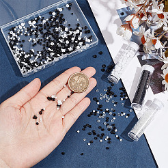 Стеклянные бусины серии «белая и черная»&nbsp;SEED-GO0001-03