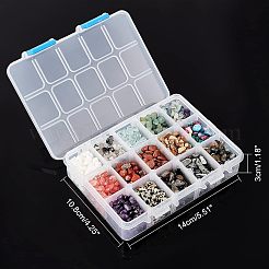 Натуральные и синтетические смешанные бусины из драгоценных камней и стеклянной крошки G-NB0002-07