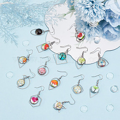 Наборы для самостоятельного изготовления подвесных сережек из нержавеющей стали в форме купола DIY-AN0001-09P