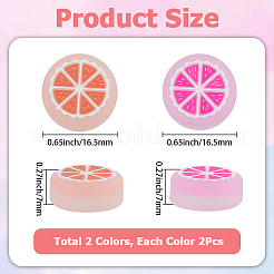4 Stück 2 Farben orange Form Silikon Ersatz orange Daumengriffkappen&nbsp;AJEW-GF0012-72