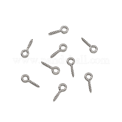 304ステンレススチールスクリューアイピンペグベイル  片穴パーツ用  ステンレス鋼色  10x4x1mm  穴：2mm&nbsp;STAS-TA0002-11P