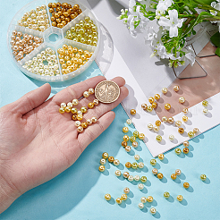 300шт 6 цвета выпечка окрашенные жемчужные стеклянные жемчужные круглые бусины HY-WR0001-02A