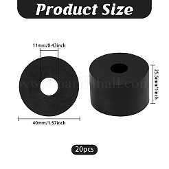 合成ゴムショックアブソーバー20個  フラットラウンド  ブラック  40x25.5mm&nbsp;AJEW-CO0001-03