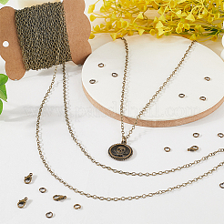 DIY-Kits zur Herstellung ovaler Messingkabelketten&nbsp;DIY-SC0029-13