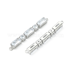 Ciondoli connettore Shegrace in ottone con pavé di zirconi cubici trasparenti&nbsp;XGRQ3P287-641P