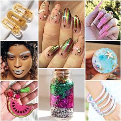 8 бутылка 8-х цветных пластиковых блестящих порошковых наполнителей AJEW-TA0001-36