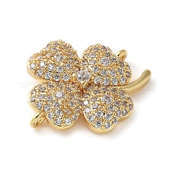 Шармы-соединители из латуни с микропаве из прозрачного кубического циркония KK-C086-04G