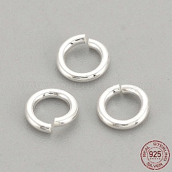 925 anello di salto aperto in argento sterling, anelli rotondi, argento, 4x0.7mm, 2mm diametro interno 