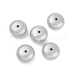 Opake Legierung Perlen, Rondell, lichtgrau, 18x10 mm, Bohrung: 1.8 mm, ca. 210 Stk. / 500 g