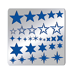 BENECREAT Twinkle Star Stencils 15.6x15.6cm Five-pointed Star Hexagonal Stainless Steel Painting Templates for Woodburning, Canvas and Scrapbooking