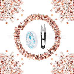 Ensembles de fabrication de bracelets stretch SunnyClue DIY, y compris des perles de coquillages d'eau douce naturels, fil de cristal élastique et ciseaux en acier, rose, perles: 8~9x7.5~8x1~4 mm, Trou: 0.5mm, 15.2~15.3 pouce (38.5~39 cm), 2strand / set