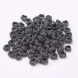 Polyestergewebe beads, Grau, 6x5 mm, Bohrung: 3 mm, ca. 200 Stk. / Beutel